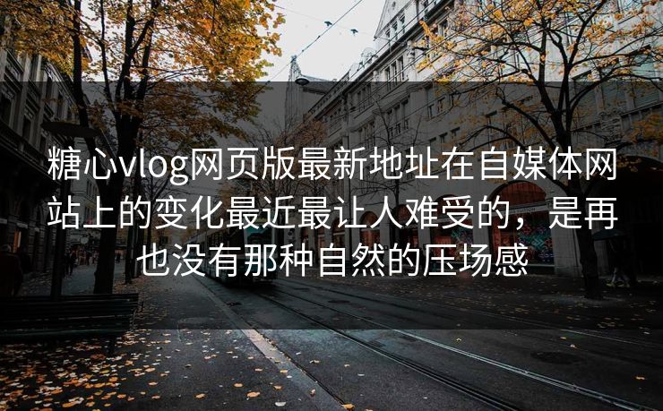 糖心vlog网页版最新地址在自媒体网站上的变化最近最让人难受的,是再也没有那种自然的压场感