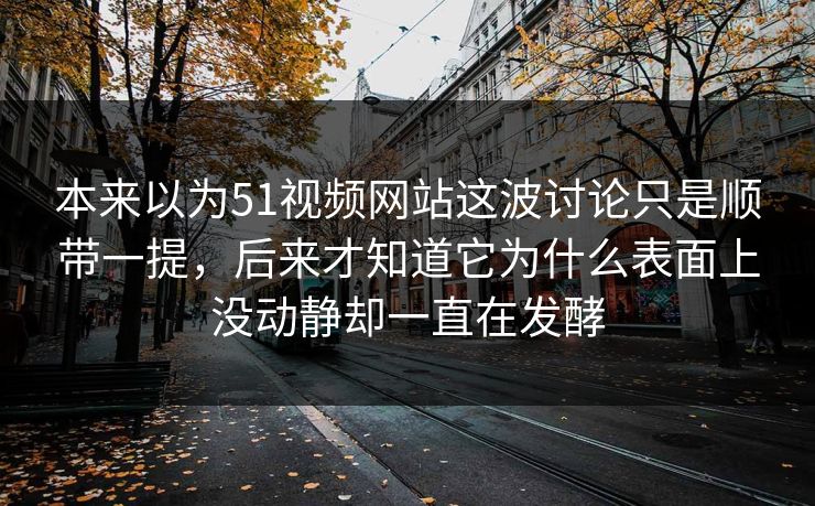 本来以为51视频网站这波讨论只是顺带一提，后来才知道它为什么表面上没动静却一直在发酵