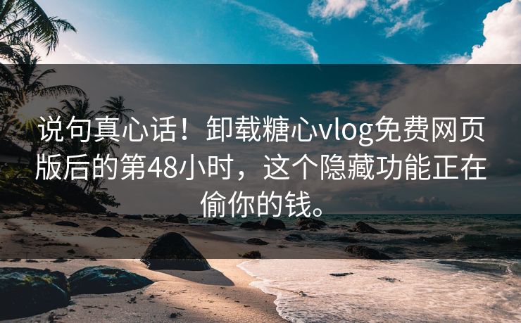 说句真心话！卸载糖心vlog免费网页版后的第48小时，这个隐藏功能正在偷你的钱。